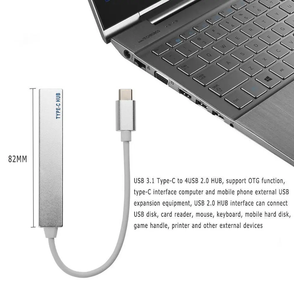 Usb type-C адаптер 4 в 1 конвертер сплиттер Многофункциональный USB 3,1 концентратор аксессуары для электроники