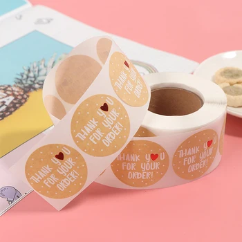 

500pcs Fashion Design Gold Foil Thank You Sticker Scrapbooking For Envelope Seal Labels Stickers Stationery Decorative Stickers