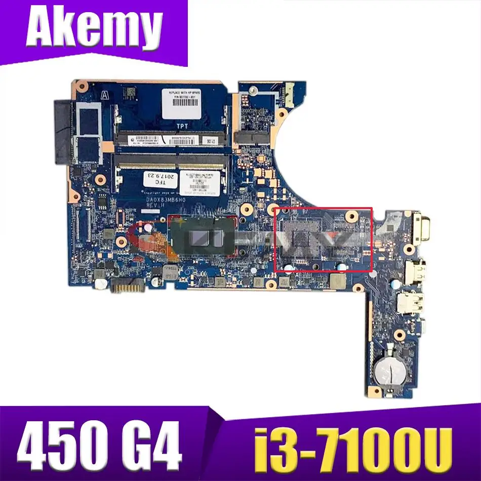FOR HP Probook 450 G4 Laptop motherboard DDR4 907702-001 907702-601 907702-501 DA0X83MB6H0 w/ i3-7100U CPU | Компьютеры и офис