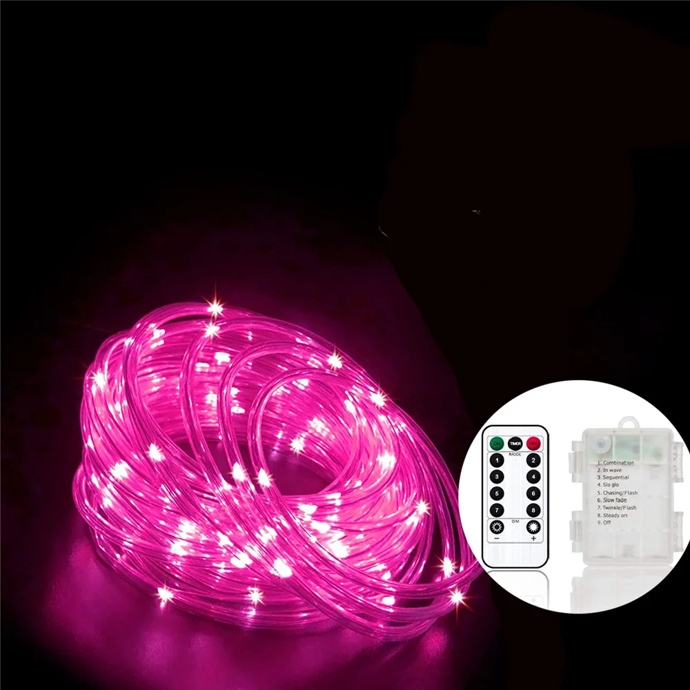 thumbnail image 1 of Guirnalda de luces LED para exteriores, guirnalda de luces de cuerda con forma de tubo de hadas para jardín, patio, decoración navideña de Año Nuevo 2023, 5 m, 10 m, 15 m, 1 of 5