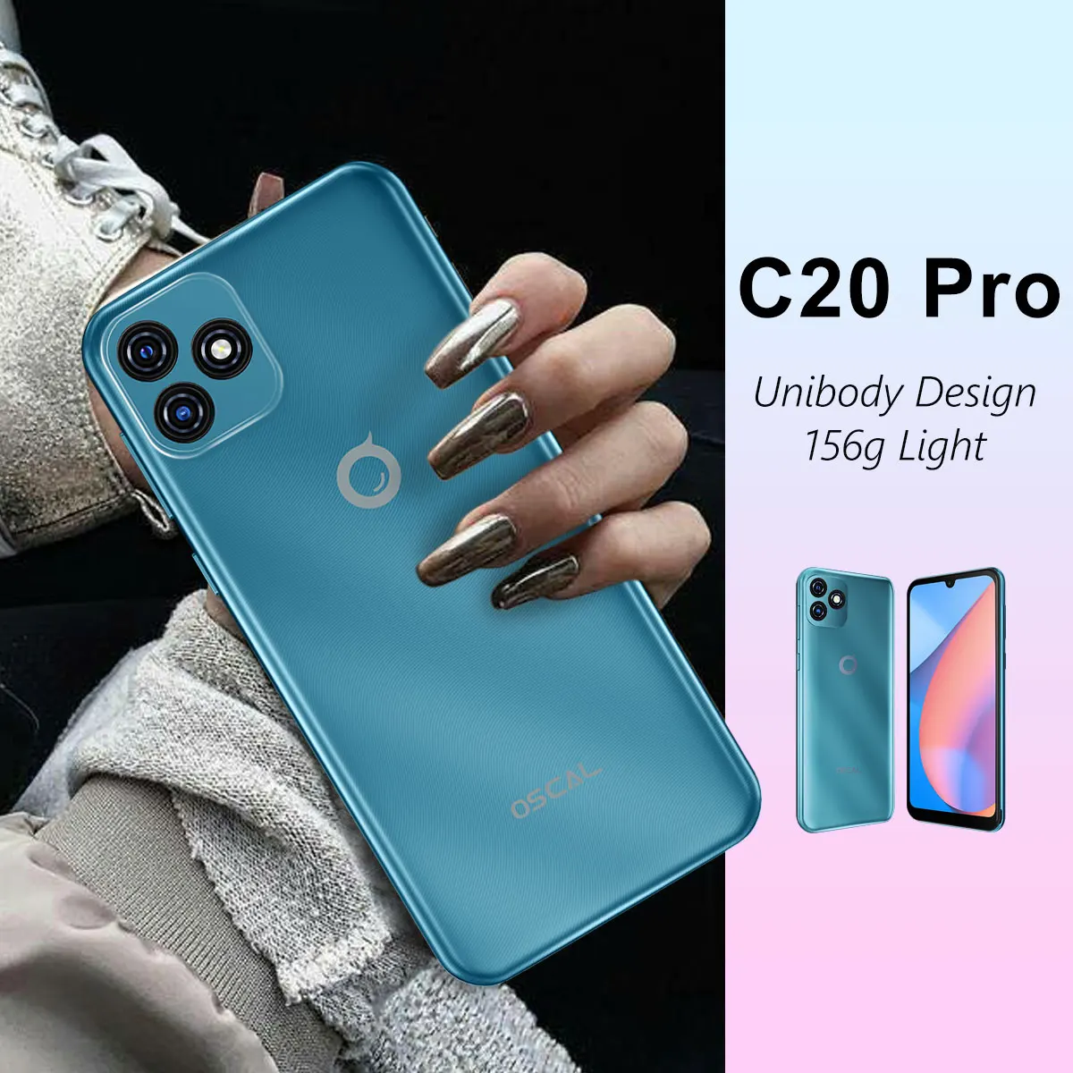 Smartphone Oscal Smartphone pas cher C20 Pro Débloqué 4G 6.088 2Go+32Go  3380mAh Noir avec Écouteurs Bluetooth Hibuds5(Noir)