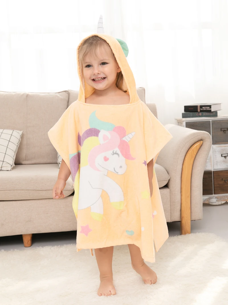 Children Baby Bath Towel Cape Can Wear Hooded Gauze Cotton Towel Absorbent and Quick-drying Swimming Bathrobe Men and Women Baby