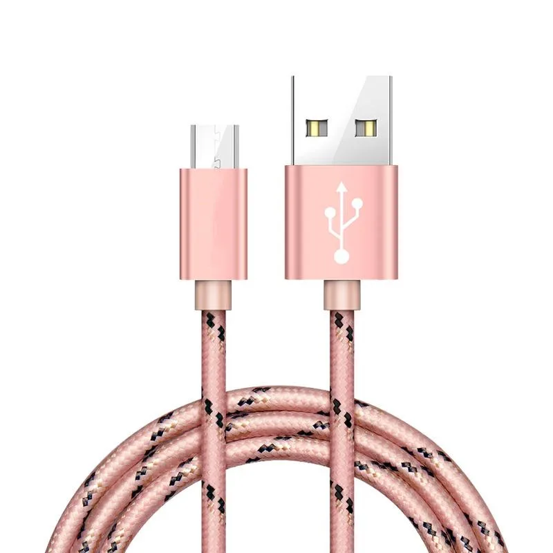 Кабель Micro USB для телефона зарядный usb кабель нейлоновый Плетеный зарядки Samsung Galaxy