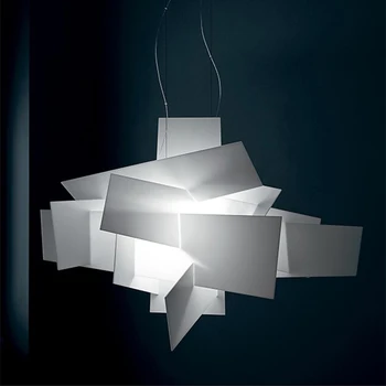 

Modern geometric chandelier aircraft modeling LED square stacking chandelier Nordic creative fashion designer simple acrylic cha
