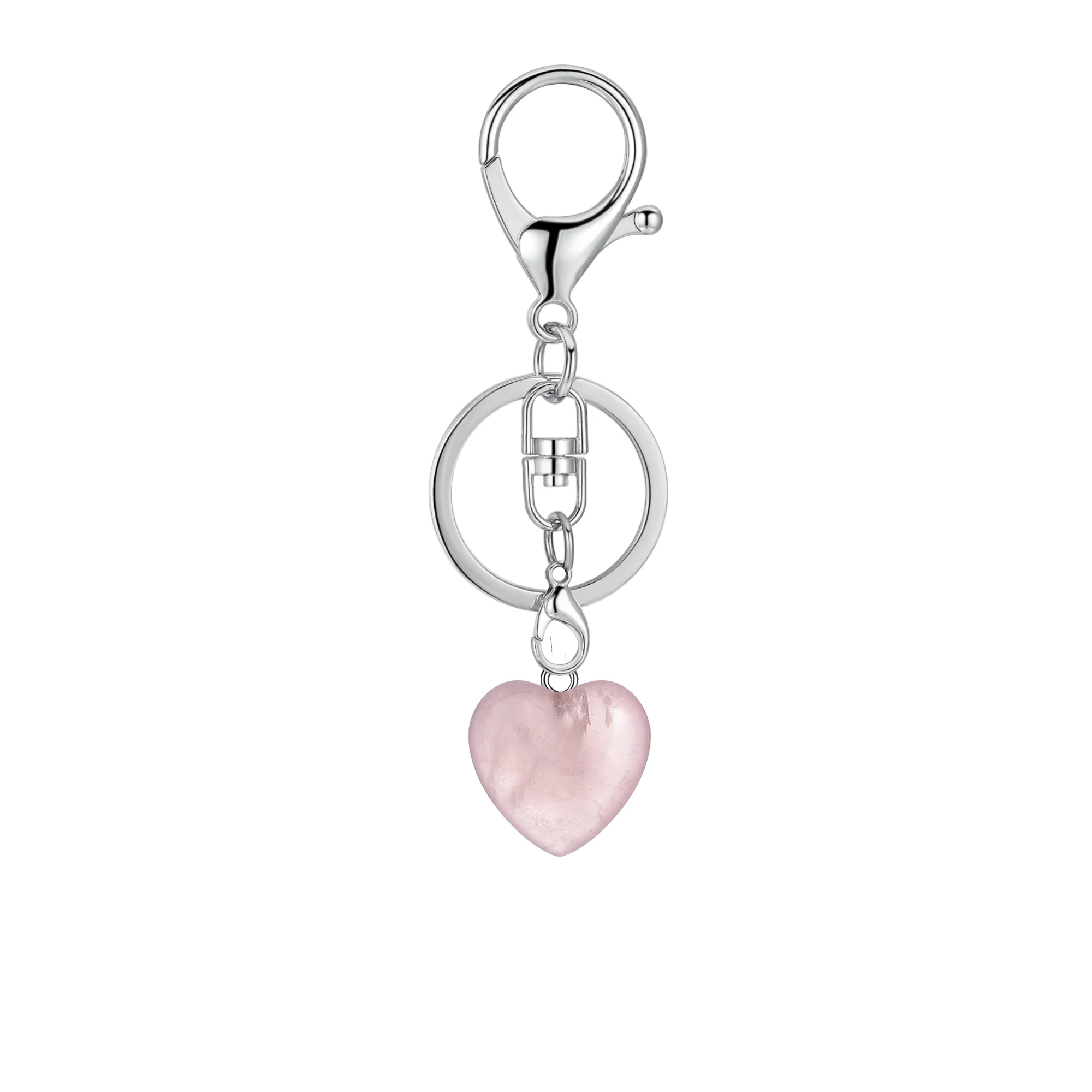 Rose Quartz key C SEVENSTONE Рейки Исцеление натуральный камень любовь сердце кулон ожерелье трендовые подвески для ангела Женские Ювелирные изделия Подарки для девушки - Окраска металла: Rose Quartz key C