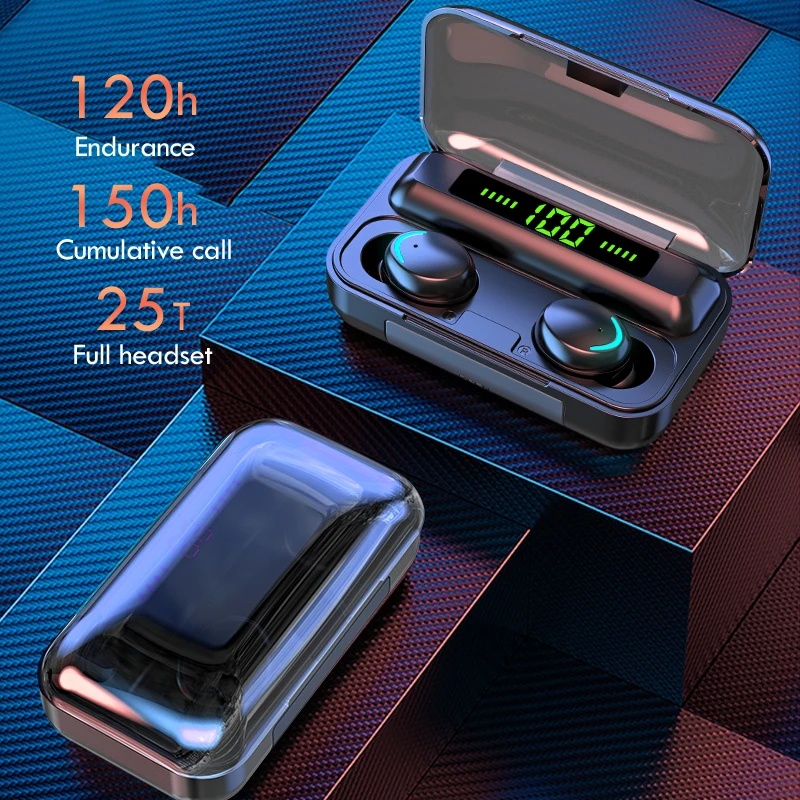 MLHJ TWS Bluetooth 5 0 Earphones 2200mAh Charging Box Wireless Headphones 9D Stereo Waterproof Earbuds Headsets With Microphone