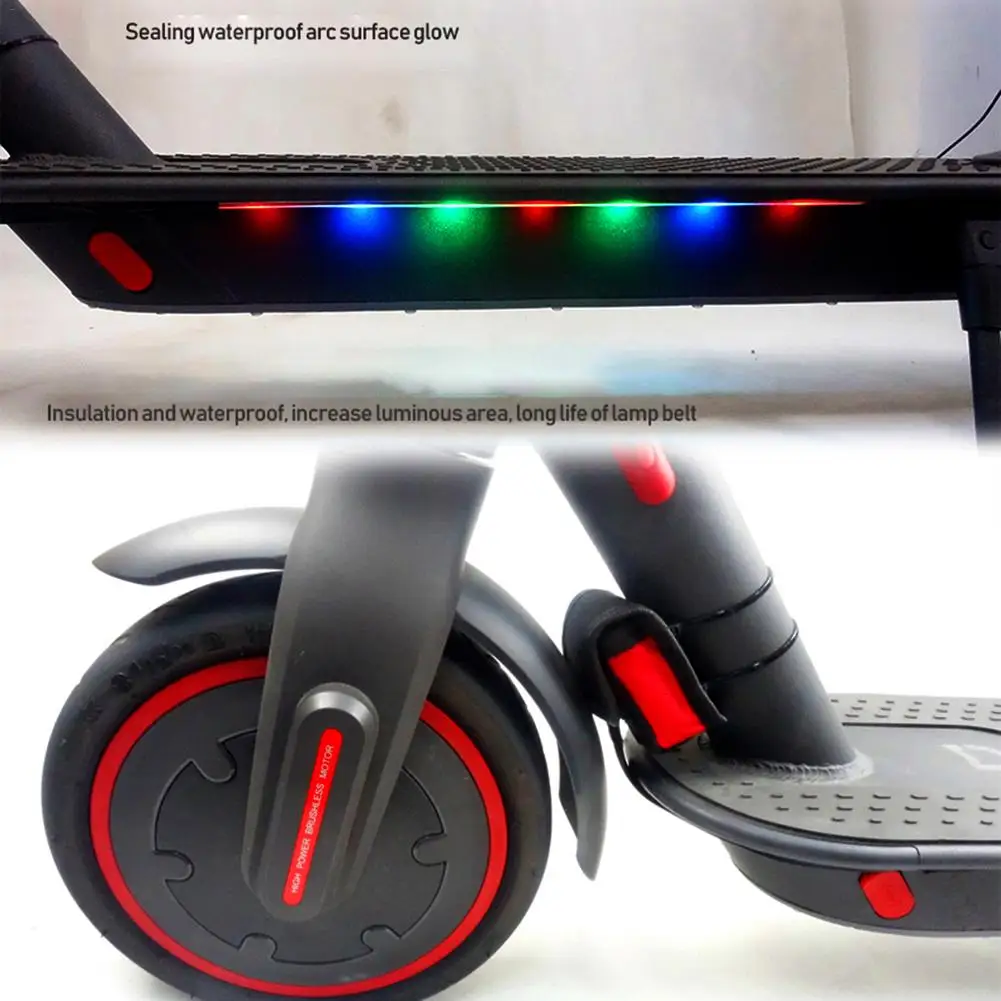 Electric Scooter Strip Light Scooter Chassis Light Colorful Lights Night Warning Device Colorful Marquee Decoration For M365
