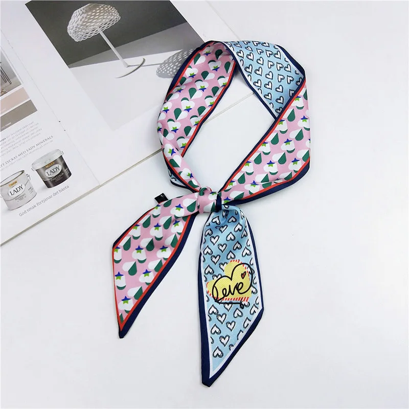 Женская модная лента шелковый шарф красивый дизайн шейный платок повязка для волос сумка повязки для рук маленькие шейные шарфы - Цвет: 5