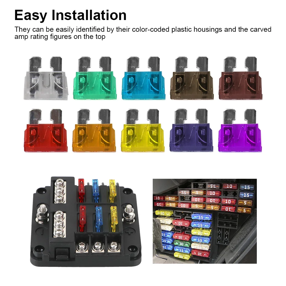 Clip Assortment Car Truck Fuses with Box Auto Blade Type Fuse Set 50/100 Pcs 2A-40A Amp