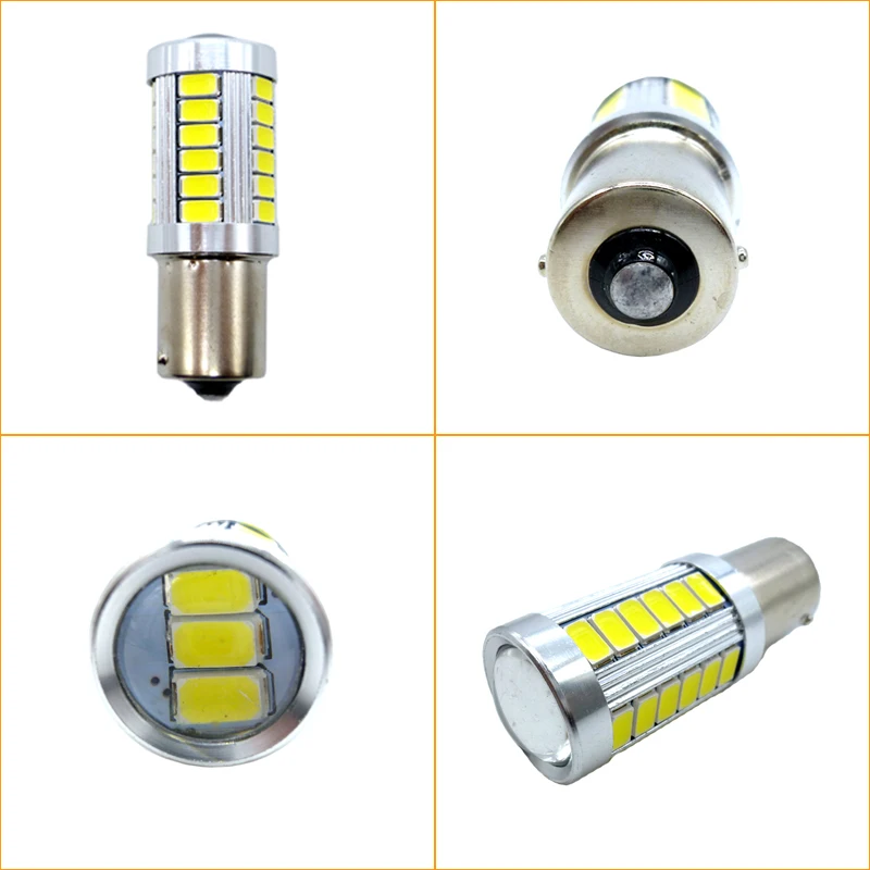 2x автомобиль светодиодный 5630 33SMD светодиодный лампы BA15D 1157 поворот тормозных огней, сигнальная лампа для авто Предупреждение лампы дневные ходовые огни 12V Белый светодиодный лампы для автомобилей
