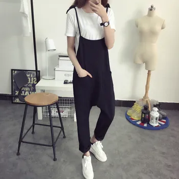 

Maternity Bib Pants Pregnant Trousers Belt Plus Size XXXL Clothes-For-Fat-Women Pregnant-Overalls Jumpsuit Solid Color Women