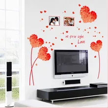 От производителя настенные наклейки для детей амулеты красное сердце-стиль креативное украшение настенные наклейки AY7176E