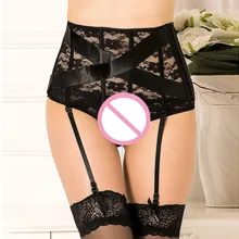 Кружевные Черные женские/женские сексуальные подвязки пояса для чулки с подтяжками пояса размера плюс M-5XL AF0024