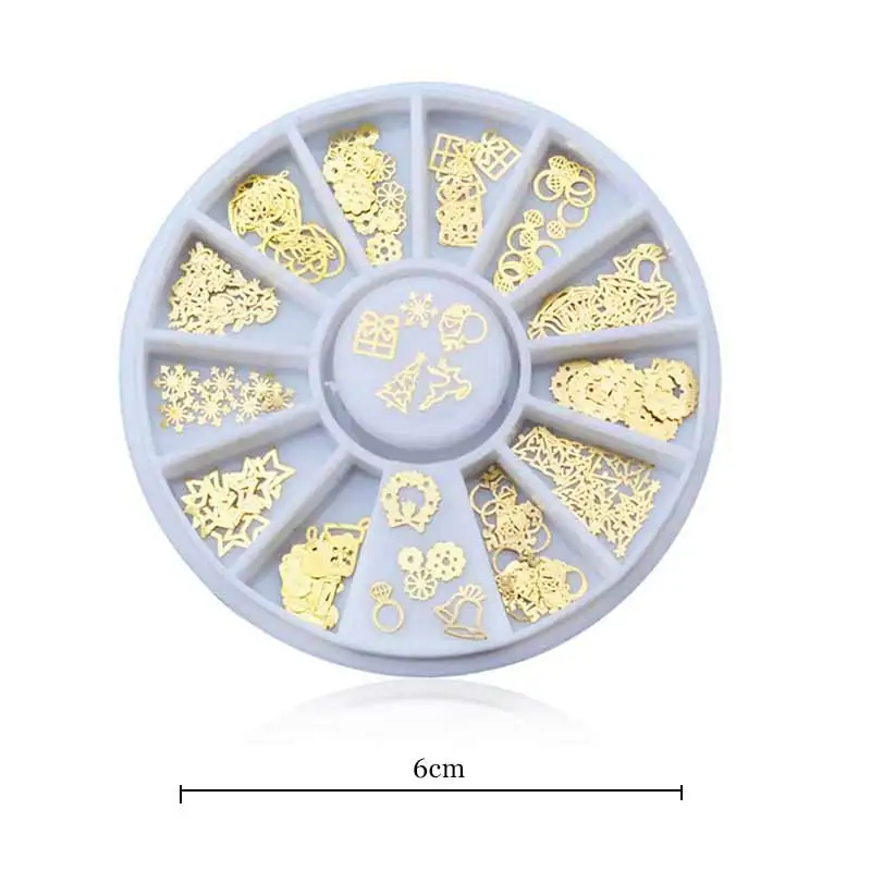 Vopregezi 1 коробка круглое украшение для ногтей в колесе DIY 3D дизайн металлические аксессуары для ногтей