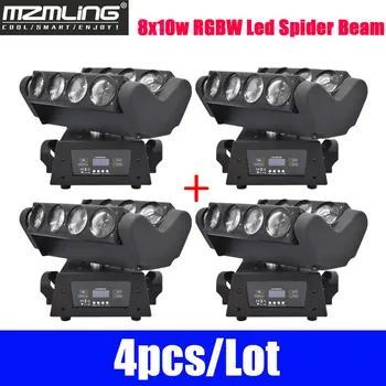 

4pcs/Lot 8x10w RGBW Led Spider Beam Light DMX512 Moving Head Light Professional DJ /Bar /Party /Show /Stage Light LED Stage