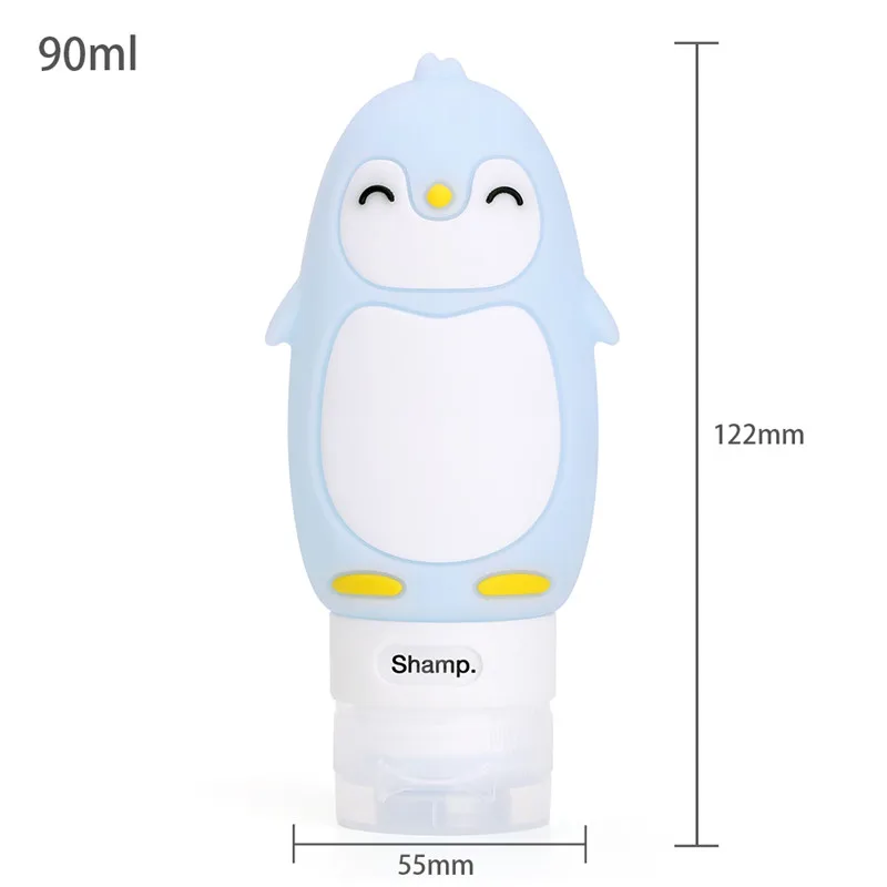 90ML Portable Cartoon Bear Penguin Animal Silicone Travel Case Organizer Shampoo Shower Gel Lotion Storage Refillable Bottle refillable bottle,refillable plastic bottles