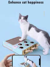  Cat Toy Chase Hunt Mouse Cat Game Box 3 in 1 with Scratcher Funny Cat Stick Cat Hit Gophers Interactive Maze Tease Toy 2021 NEW 