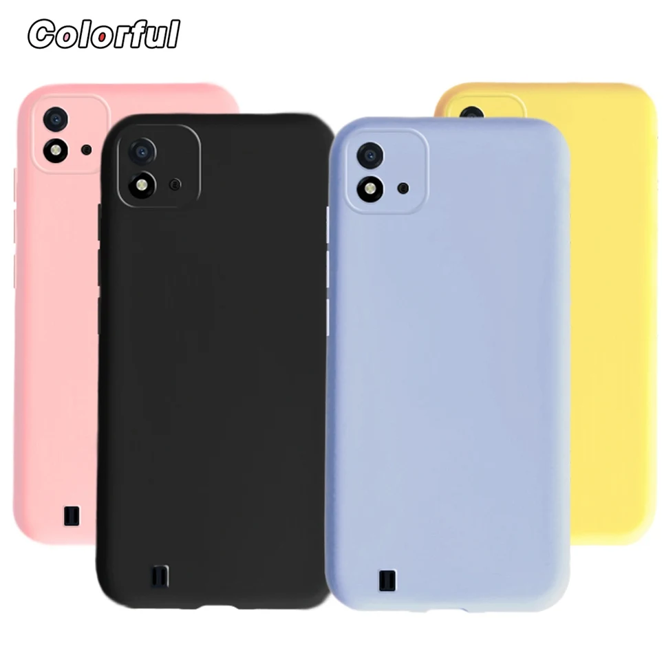 DQG per Realme C11 2021 Custodia, Nero Ultrasottile Silicone Case TPU