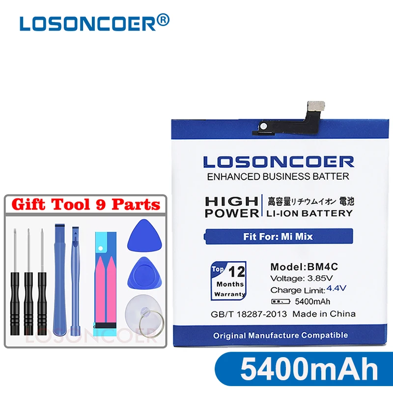 LOSONCOER 5400mAh BM4C Высококачественный аккумулятор для Xiaomi mi x Замена литий-ионных аккумуляторов телефона+ Инструменты
