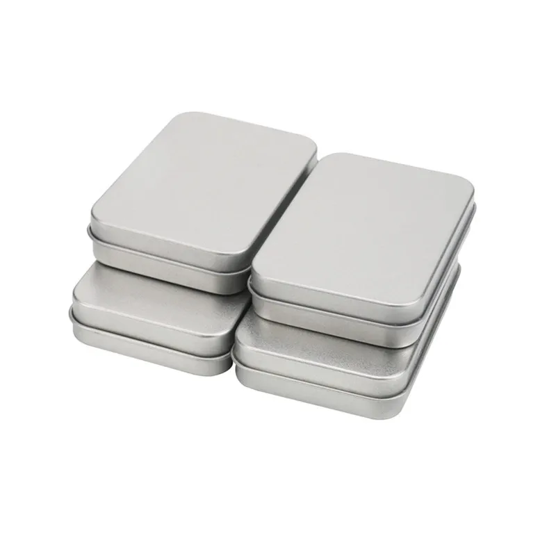 

88*60*18mm Portable Mini Tin Box U Disk badge Storage Case Quality Metal Iron Containers Storage Box For Coin Key Organizer 12PC
