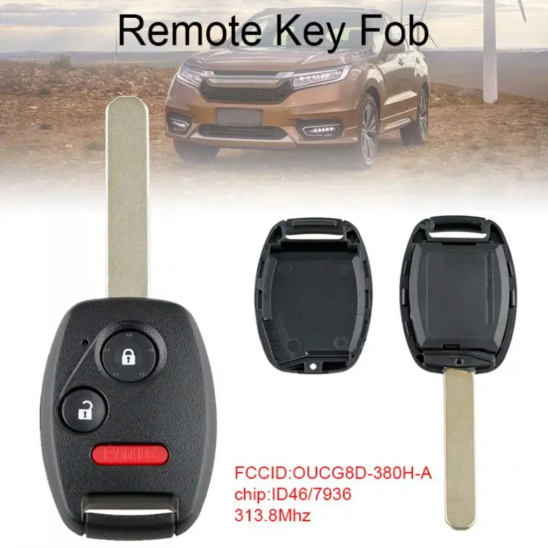 313.8Mhz 2+1 Buttons Keyless Entry Car Key Fob Remote with ID46/7936 Chip OUCG8D-380H-A Fit for Honda Odyssey Ridgeline | Автомобили и