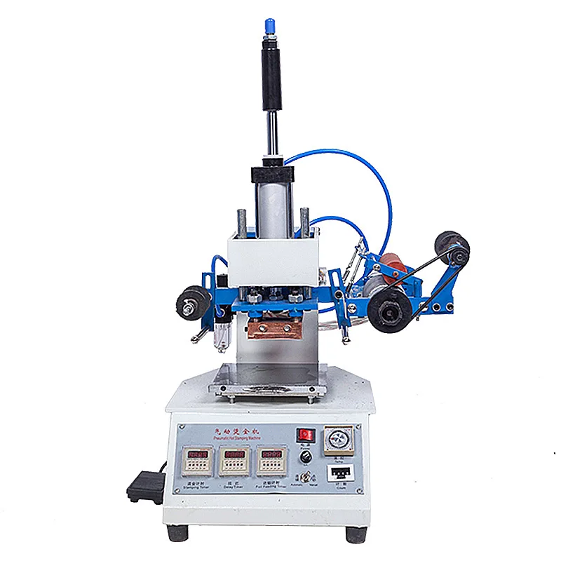 220v 500w automatic Pneumatic Double rail hot stamping machine for Bronzing/imprinting,/indentation Efficient/safe/adjustable