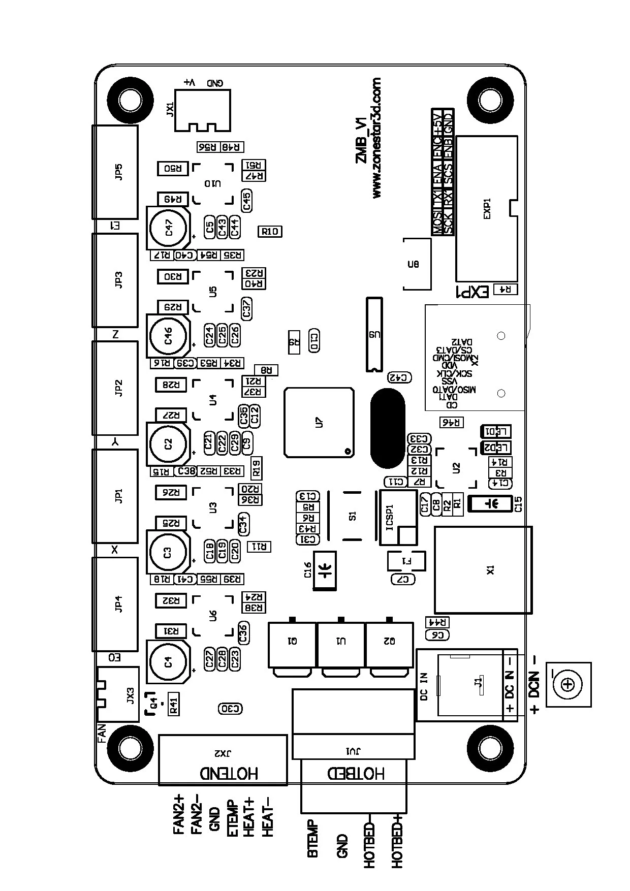 Zonestar ZMIB Reprap 3d принтер плата контроллера высоко интегрированная мини материнская плата ATMEGA1284P для Z5 и Z6