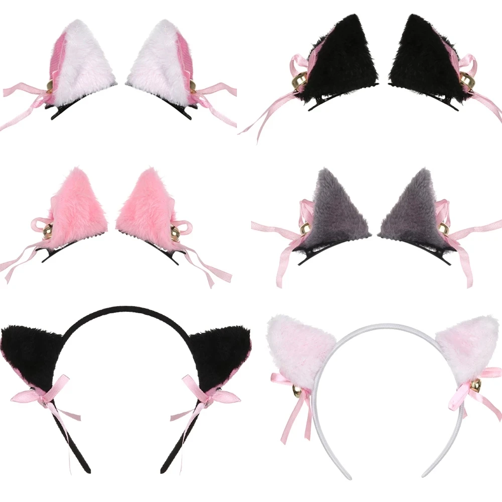 hairclips New Lovely Cat Ear Hair Wear Girls Anime Cosplay Costume Plush Hairband Night Party Club Bar Decorate Headbands Hair Accessories claw hair clips