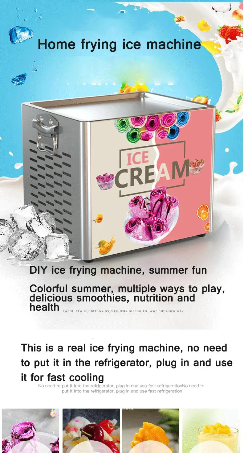 Description Picture 3 of itemTabletop Electric Fried Yogurt Maker Fried Ice cream Machine Home Fried Ice Cream Rolls Fried Fruit Machine Snack 220V