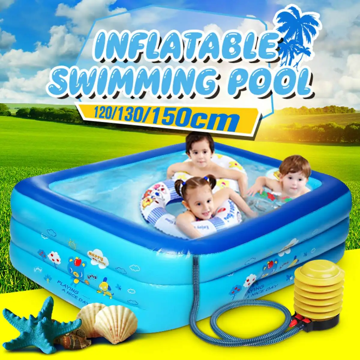 Piscine gonflable pour enfants | 1.2/1.3/1.5/1.8M, baignoire de plage Portable pour l'extérieur, jardin arrière-jardin familial