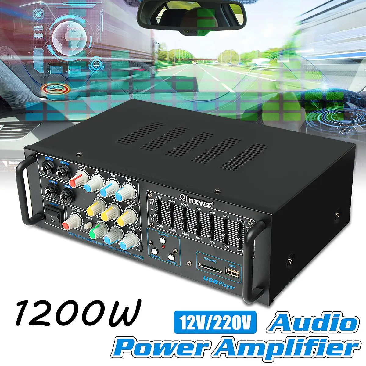 

1200w Home Amplifiers Audio bluetooth Amplifier Subwoofer Amplifier Home Theater Sound System Mini Amplifier Professional