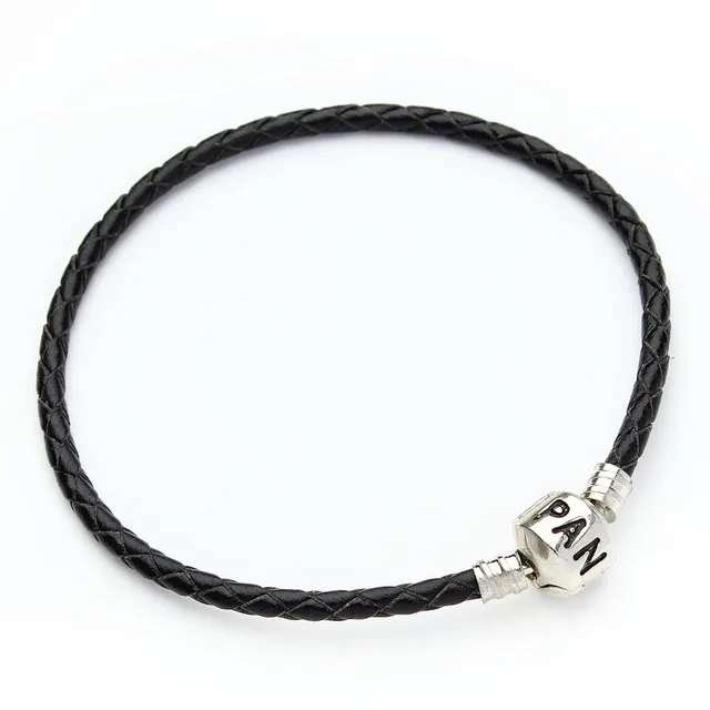 CKysee 19cm Fashion Leather Rope Charm Laser Lettering Bracelet For Women DIY Jewelry Making black