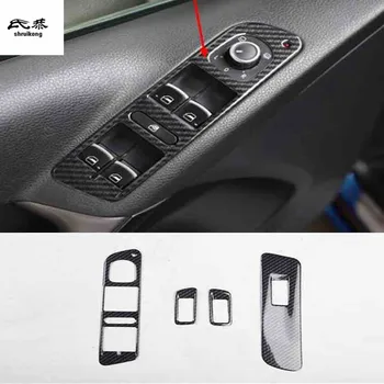 

4pcs/lot ABS carbon fiber grain or wooden car window lift panel decoration cover for 2010-2017 Volkswagen VW Tiguan MK1