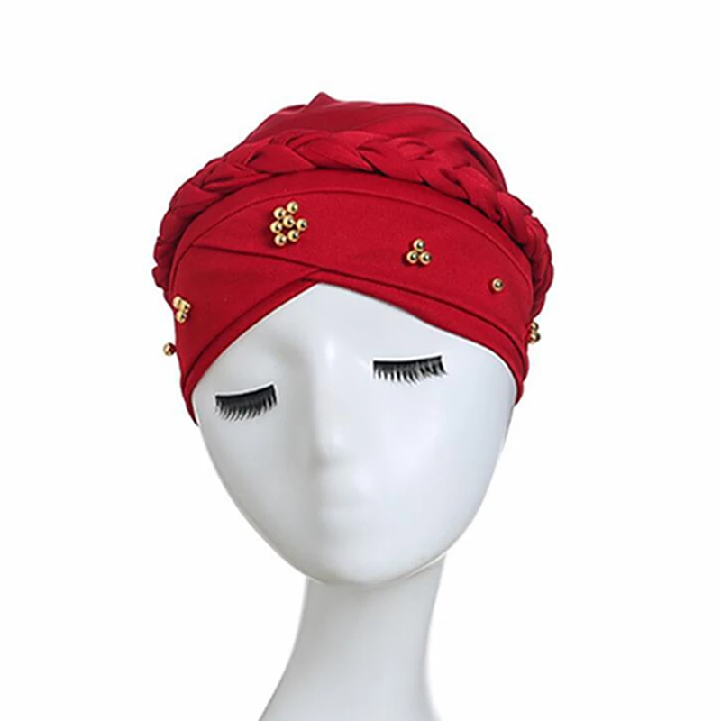 New Ladies Caps Muslim Europe America Monochrome Single Braided Milk Silk Baotou Hat Apparel Accessories | Аксессуары для одежды