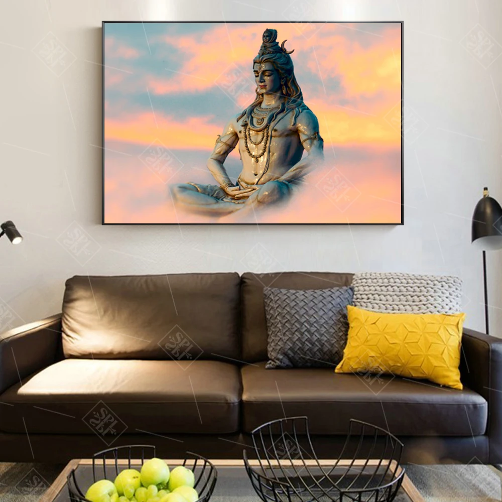 Shiva-Lord-Wall-Art-Posters-And-Prints-Hindu-Gods-Portrait-Canvas-Painting-Religious-Hinduism-Wall-Picture