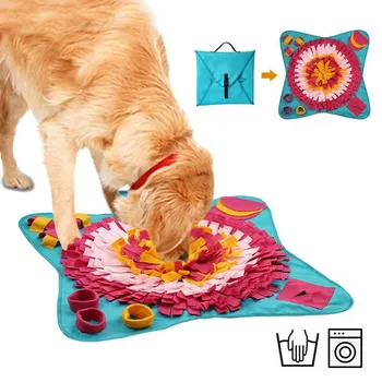 

Pet Dog Snuffle Mat Nose Training Sniffing Pad Feeding Pad Foldable Blanket Toys Pet Stress Relief Game Supplies FPing