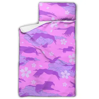 

Flying Japanese Cranes Sakura Silhouette Mattress Toddler Nap Mat Sleeping Pad Kindergarten Children Bedding Set With Pillow
