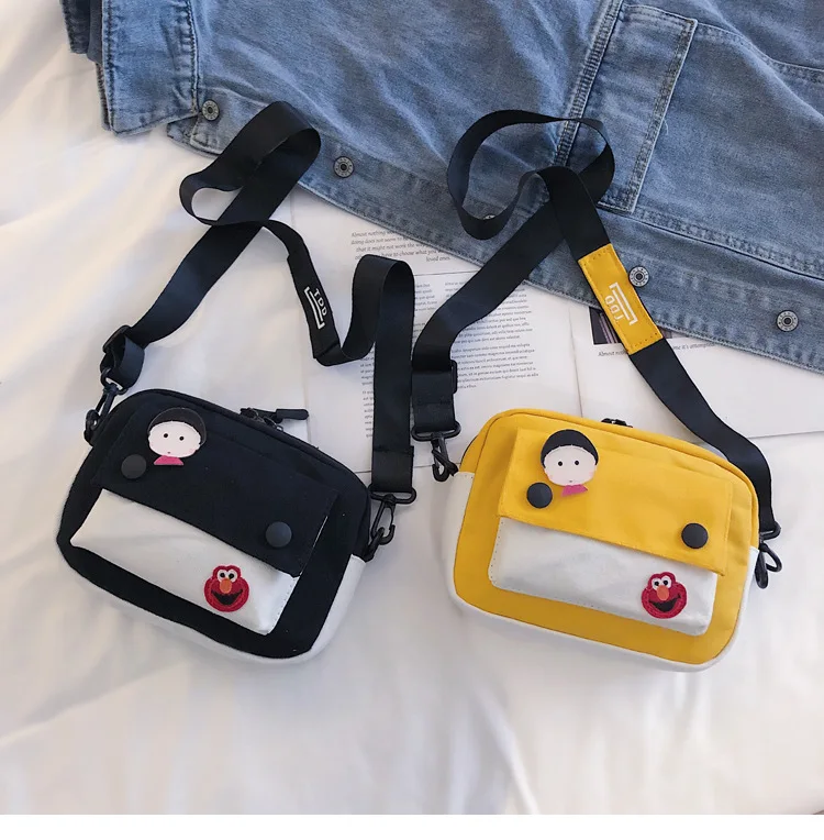 

Cute Cartoon Canvas Bag Shoulder Bag Cherry Small Meatball Students Versatile Broadband Shoulder WOMEN'S Bag