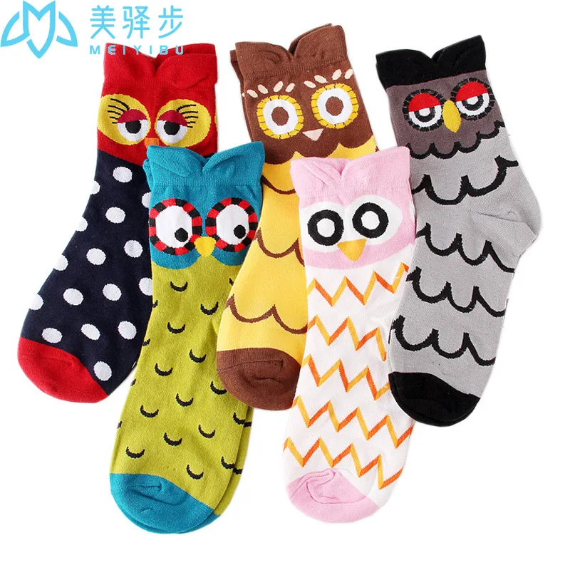 

12 Pairs Per Set Cartoon Owl Socks Autumn Female Socks Hot Selling Japanese Cotton Socks Manufacturers Direct Sales
