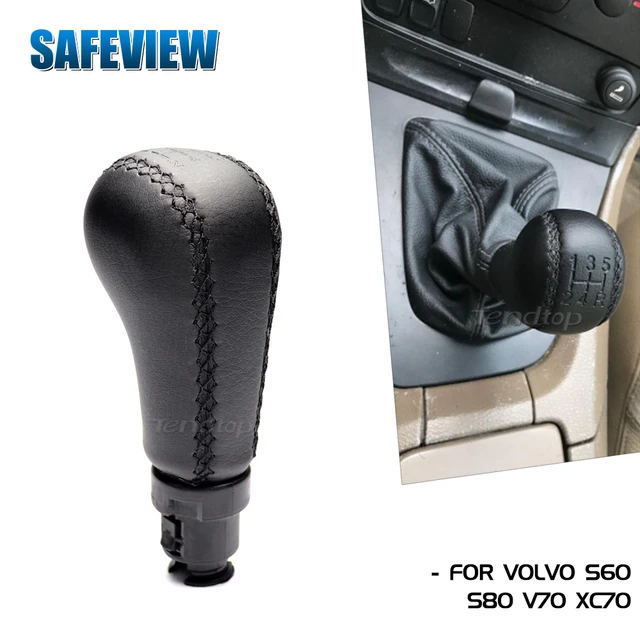 Schwarz Leder Schaltknauf Hand Geschwindigkeit Ball Für Volvo S60