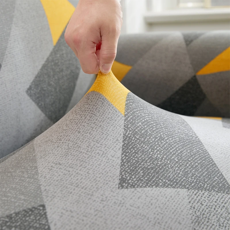 Elastic Sofa Cover Slipcovers for Living Room Stretch 1/2/3/4 Seater Plaid Sofa Armchair Couch Covers L-Shaped Corner Sofa Cover