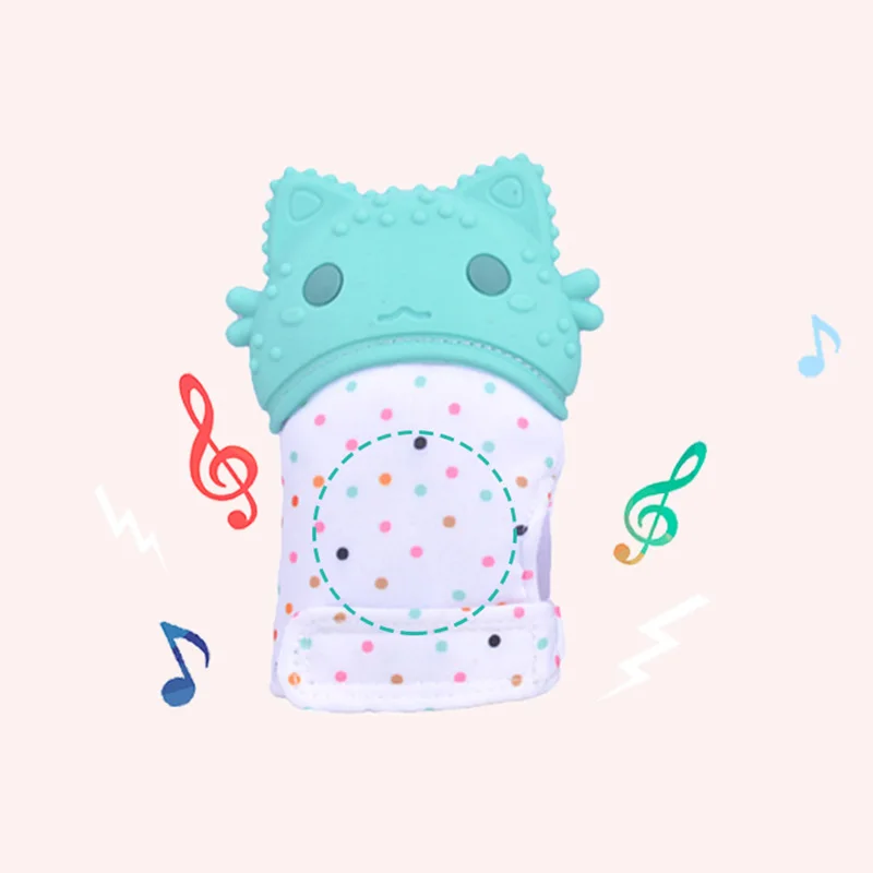 Высокое качество, 1 шт., детские перчатки для прорезывания зубов, игрушка для прорезывания зубов, мягкий силиконовый Прорезыватель для зубов в форме котенка, для малышей