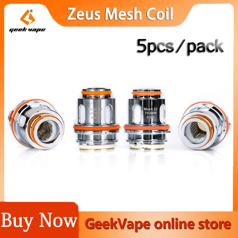 5 шт./лот Geekvape Zeus сетчатая катушка 0.4ohm Z1/ 0.2ohm Z2 vape core для Sub Ohm Tank / Aegis Legend Kit сменная |