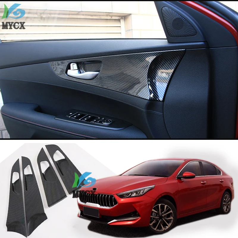 Внутренняя ручка двери для Kia Cerato K3 2019 углеродное волокно отделка рамы литье