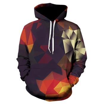 

2019 New Fashion 3d Hooded sweatshirt Colorful triangle combination print Men/Women Space Galaxy pullover Hoodies Sweatshirts