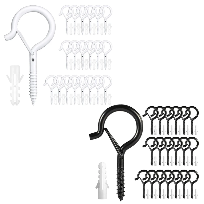 40pack Q-hanger Crochets, Lumières De Noël Crochets De Cintre Avec Vis Pour Fil De Liberation Exterieur De Garage