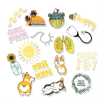 

50 Pcs Cute Stickers Laptop Sticker Logo Stickers Scrapbooking Papelaria Not Repeating Simple Style Corgi Sticker Flakes TZ131D