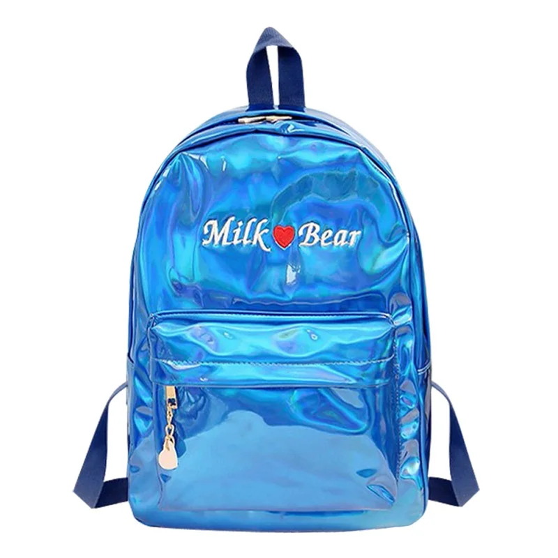 Уличный опрятный мужской/женский рюкзак через плечо, Школьный Рюкзак Для кампуса, голографический рюкзак для путешествий, школьная сумка для подростков, девочек и мальчиков, Sac a Dos - Цвет: bule