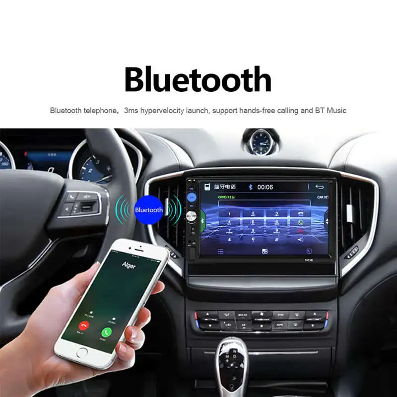 7033B Автомагнитола 2 Din Mp5 плеер Mirrorlink Android 2Din Автомагнитола 7 дюймов пресс-экран Hd Bluetooth мультимедиа авторадио