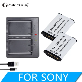 

2Pcs NPBX1 NP-BX1 NP BX1 Battery Packs + LED Dual USB Charger for Sony DSC RX1 RX1 As100V M3 m2 HX300 HX400 HX60 HX60 GWP88
